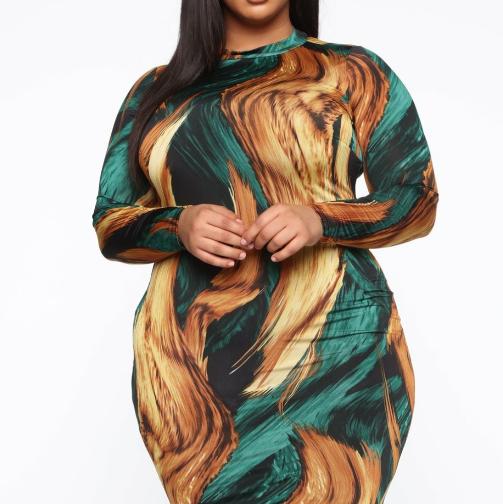 Fine arts fashion nova midi dress plus xl
